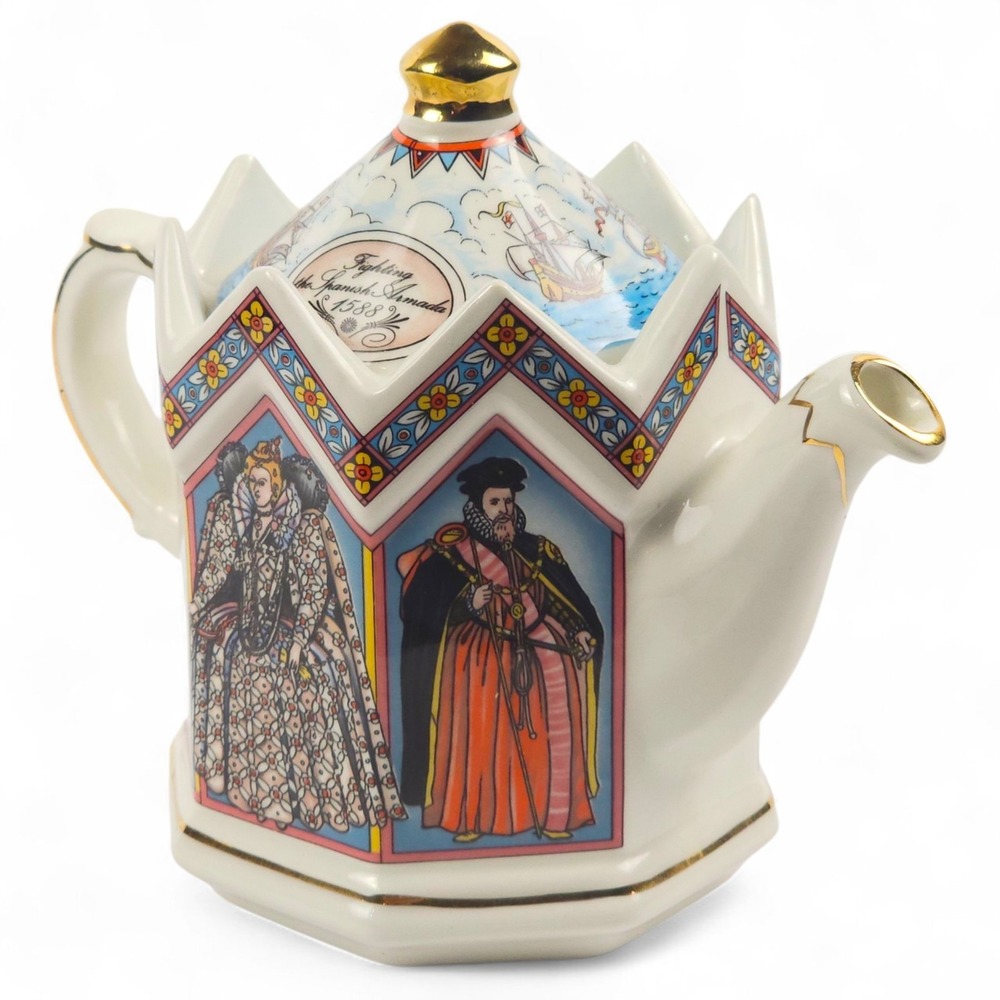 Vintage Sadler Elizabeth I Teapot Queen England Spanish Armada 1588 Pottery